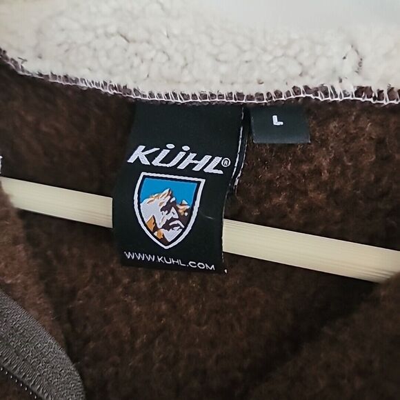 Kuhl Womens Size L Alfpaca Full Zip Hooded Fleece Jacket in Brown-Made In Canada - Picture 2 of 13